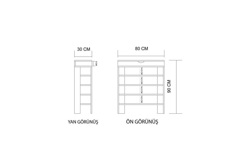 Viraa Skoskap 80 cm - Naturell - Oppbevaring - Skooppbevaring - Skoskap