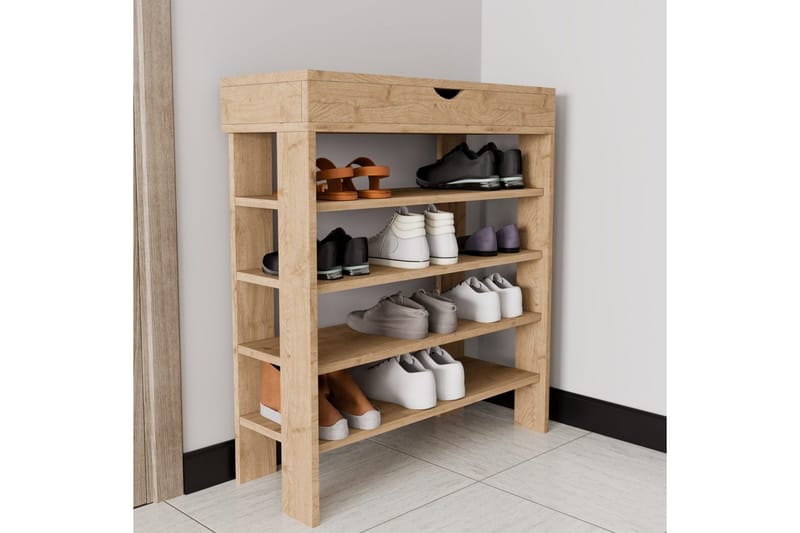 Viraa Skoskap 80 cm - Naturell - Oppbevaring - Skooppbevaring - Skoskap