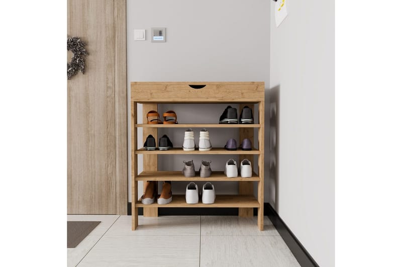Viraa Skoskap 80 cm - Naturell - Oppbevaring - Skooppbevaring - Skoskap