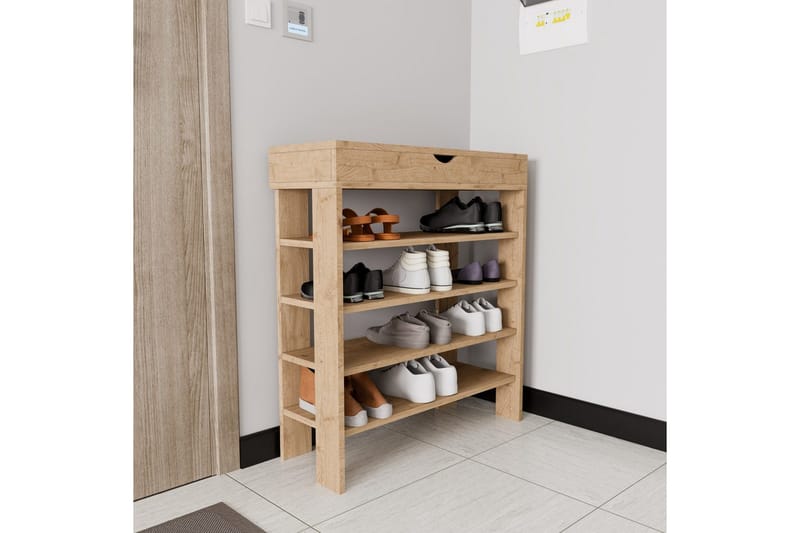 Viraa Skoskap 80 cm - Naturell - Oppbevaring - Skooppbevaring - Skoskap