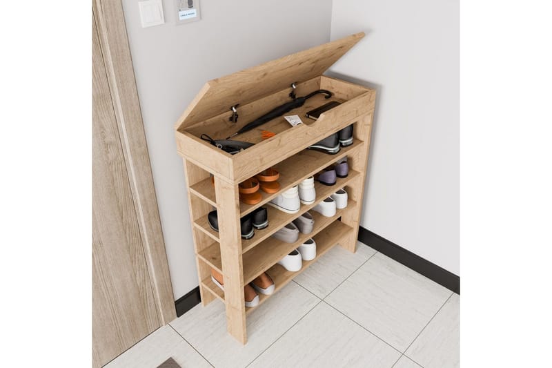 Viraa Skoskap 80 cm - Naturell - Oppbevaring - Skooppbevaring - Skoskap