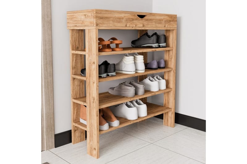 Viraa Skoskap 80 cm - Naturell - Oppbevaring - Skooppbevaring - Skoskap