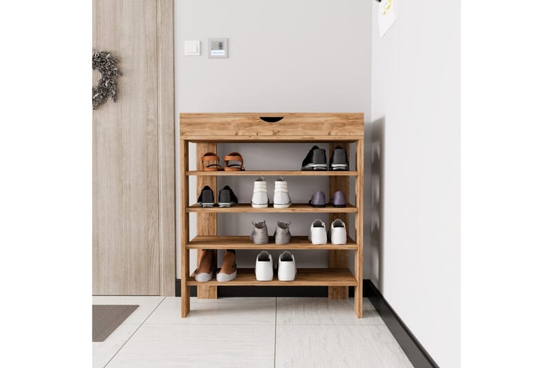 Viraa Skoskap 80 cm - Naturell - Oppbevaring - Skooppbevaring - Skoskap