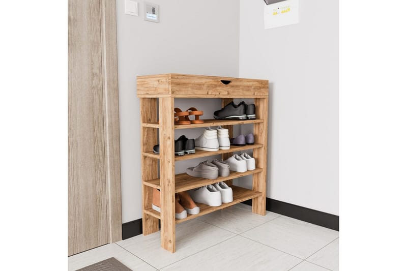 Viraa Skoskap 80 cm - Naturell - Oppbevaring - Skooppbevaring - Skoskap