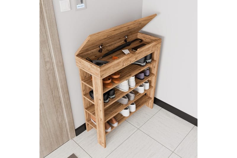 Viraa Skoskap 80 cm - Naturell - Oppbevaring - Skooppbevaring - Skoskap