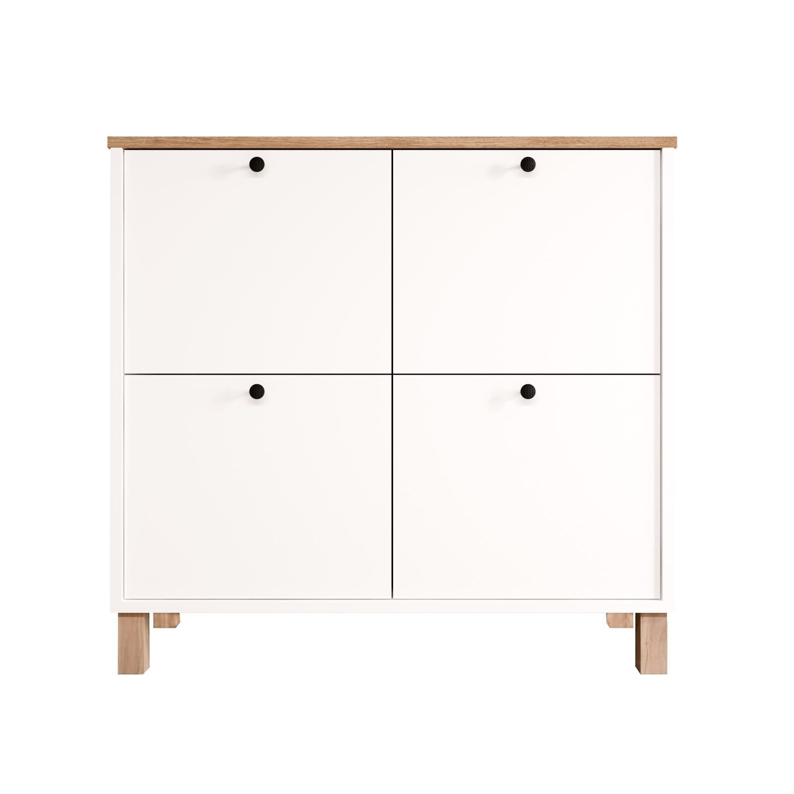 Skoskap Hanah Home Nord (90 x 85,2 x 35 cm) White Oak - Hvit eik