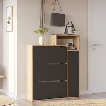 Skoskap Homitis Icono (108 x 130,6 x 30 cm) Eik antrasitt - Eik og antrasitt - Oppbevaring - Gangoppbevaring