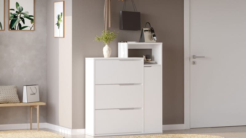 Skoskap Homitis Icono (108 x 130,6 x 30 cm) Hvit - Oppbevaring - Gangoppbevaring