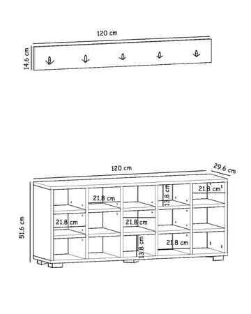 Skoskap Homitis Talu (120 x 51,6 x 29,6 cm) Valnøtt - Oppbevaring - Gangoppbevaring