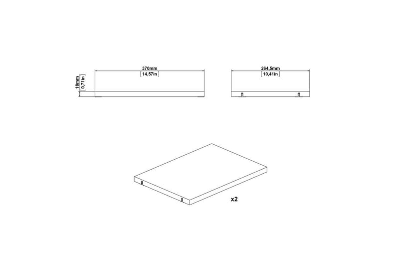 Trysil Hylleplate 37 cm - Hvit - Oppbevaring - Hyller