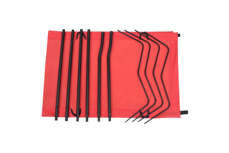 Campingseng 180x60x19 cm oxfordstoff og stål rød - Rød - Sport & fritid - Camping & vandring - Campingmøbler