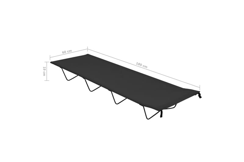 Campingseng 180x60x19 cm oxfordstoff og stål svart - Svart - Sport & fritid - Camping & vandring - Campingmøbler