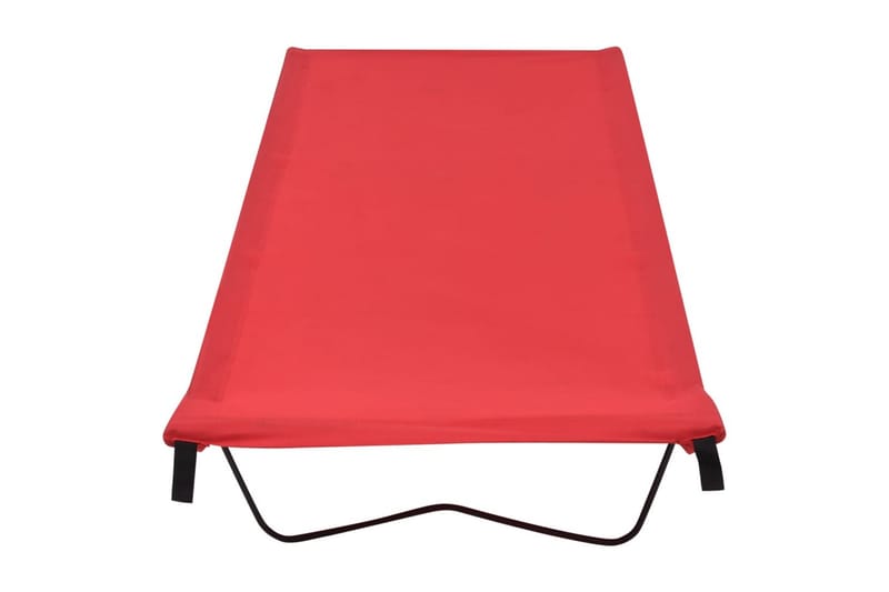 Campingsenger 2 stk 180x60x19 cm oxfordstoff og stål rød - Rød - Campingseng & teltseng - Campingmøbler