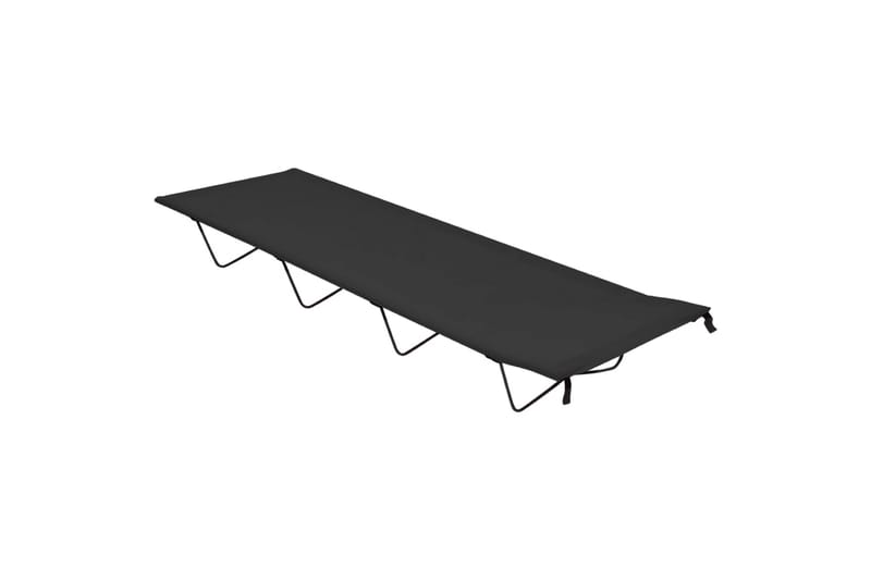 Campingsenger 2 stk 180x60x19 cm oxfordstoff og stål svart - Svart - Campingseng & teltseng - Campingmøbler