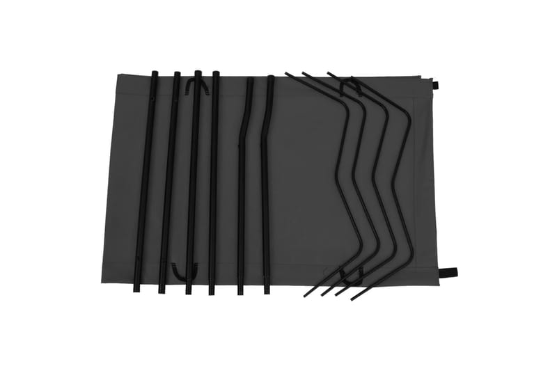 Campingsenger 2 stk 180x60x19 cm oxfordstoff og stål svart - Svart - Sport & fritid - Camping & vandring - Campingmøbler