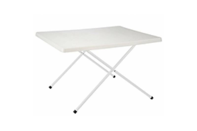 HI Sammenleggbart campingbord hvit justerbar 80x60x51/61 cm - Hvit - Campingmøbler - Campingbord