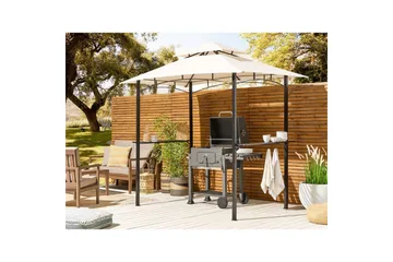 Lusthus Beliani Naro Beige/svart Beige||Black - Hagemøbler - Solbeskyttelse - Paviljonger - Paviljong med tak