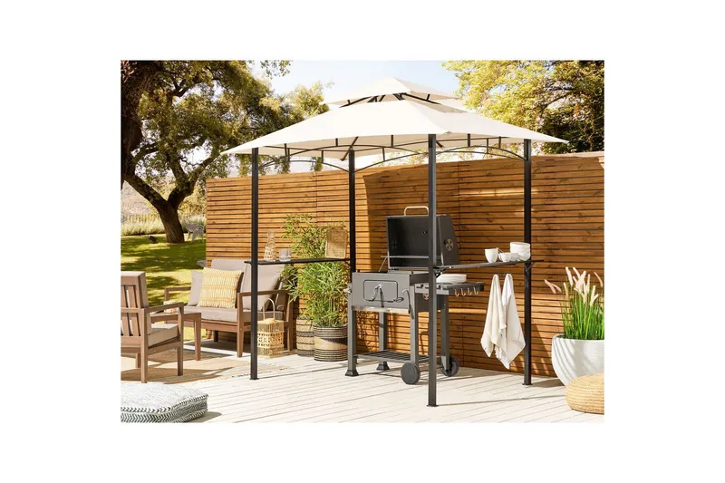Lusthus Beliani Naro Beige/svart Beige||Black - Hage - Uterom & feriehus - Lysthus & gazebo