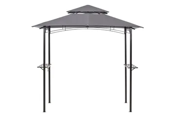 Lusthus Beliani Naro Beige/svart Grey||Black - Hagemøbler - Solbeskyttelse - Paviljonger - Paviljong med tak