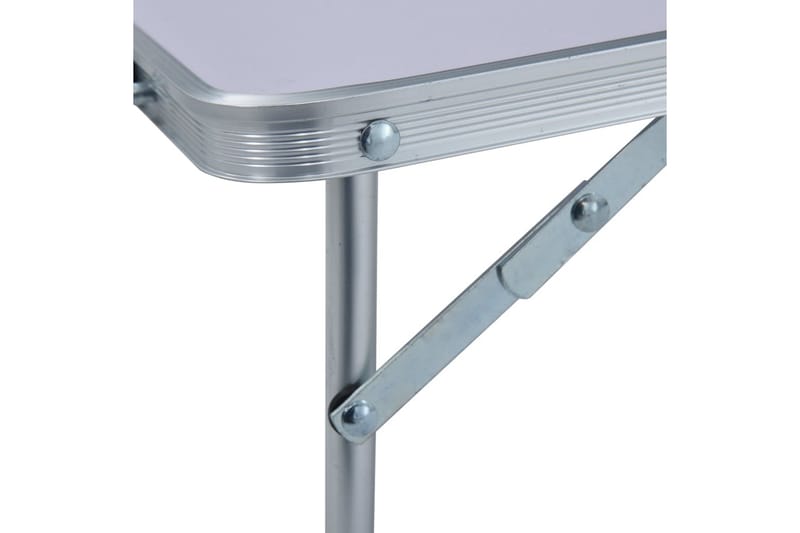 Sammenleggbart campingbord hvit aluminium 60x40 cm - Campingmøbler - Campingbord