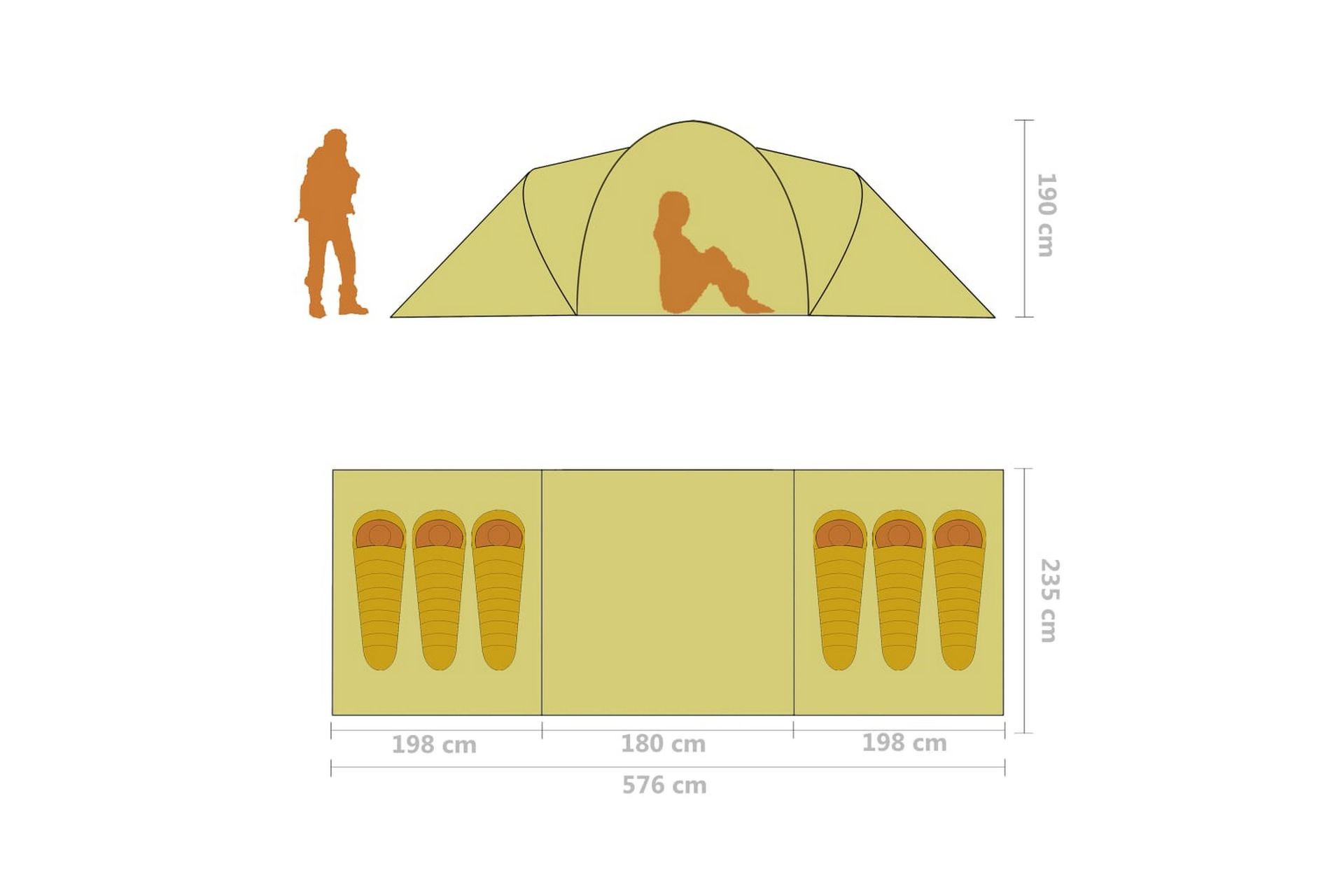 Campingtelt 6 personer blå og gul - Blå - Sport & fritid - Camping & vandring - Telt