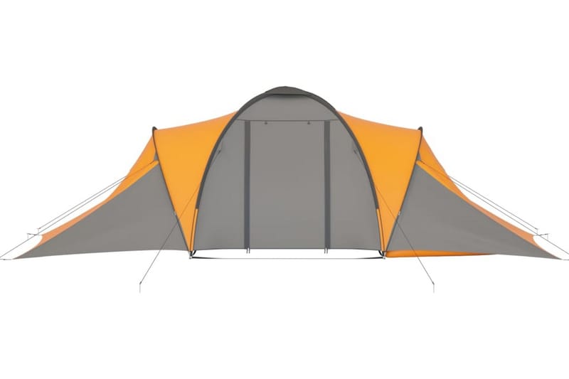 Campingtelt 6 personer grå og oransje - Grå - Sport & fritid - Camping & vandring - Telt