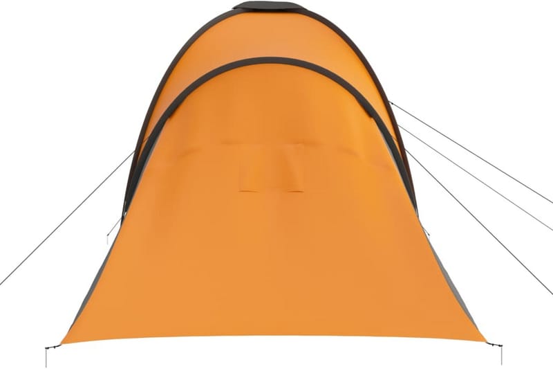 Campingtelt 6 personer grå og oransje - Grå - Campingtelt - Telt
