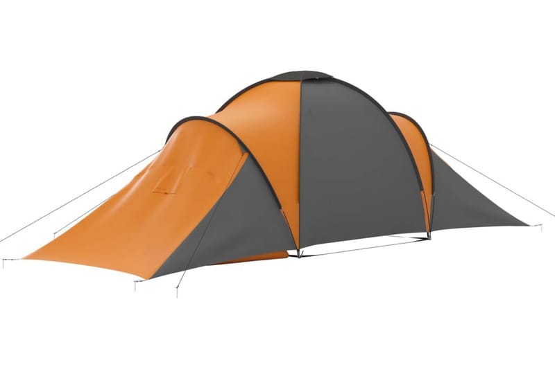 Campingtelt 6 personer grå og oransje - Grå - Sport & fritid - Camping & vandring - Telt