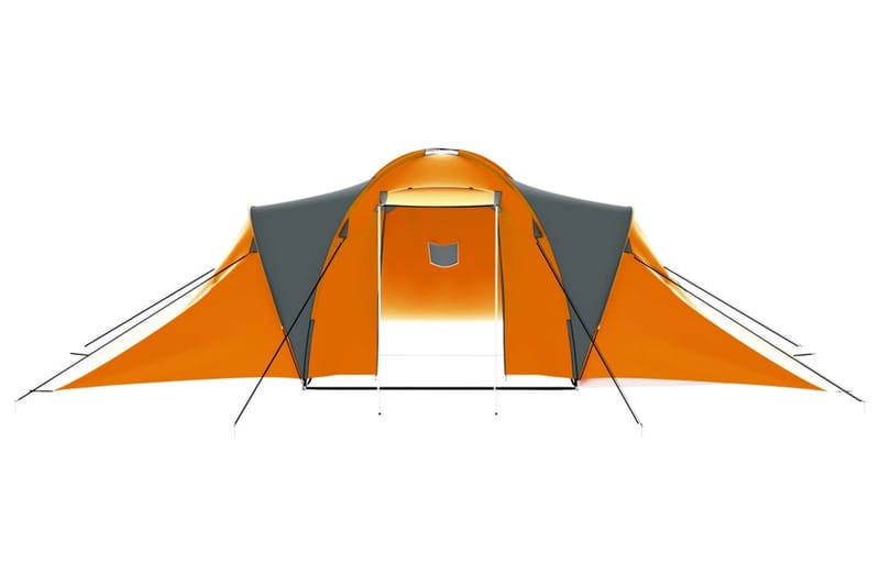 Campingtelt 9 personer stoff grå og oransje - Oransj - Telt - Campingtelt