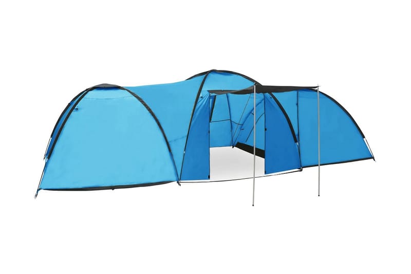 Campingtelt igloformet 650x240x190 cm for 8 personer blå - Blå - Familietelt - Telt