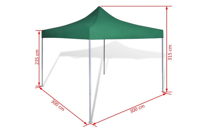 Sammenleggbart telt 3 x 3 m grønn - Campingtelt - Telt