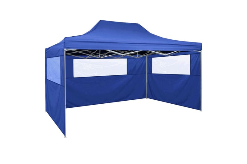Sammenleggbart telt med 3 vegger 3x4,5 m blå - Campingtelt - Telt