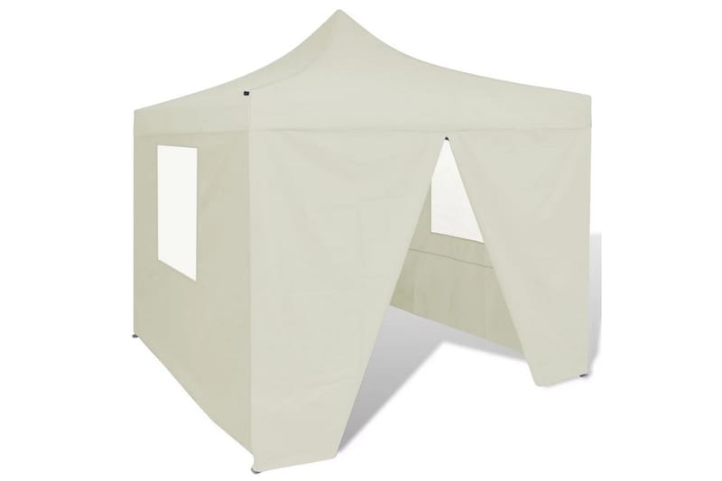 Sammenleggbart telt med 4 vegger 3 x 3 m kremhvit - Sport & fritid - Camping & vandring - Telt