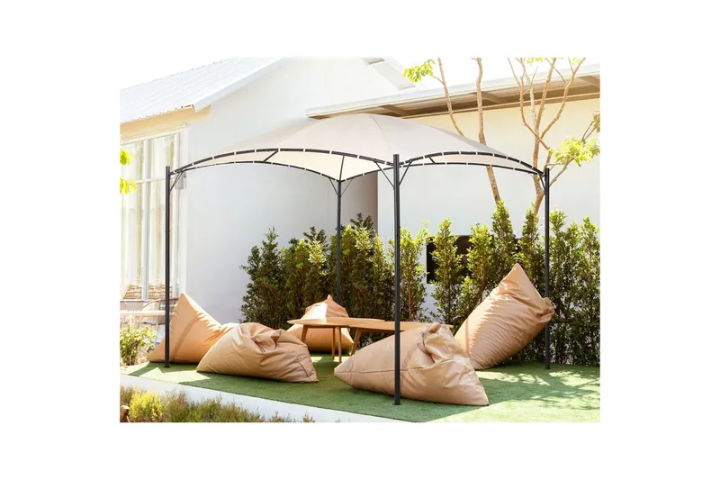Trädgårdspergola Beliani Vomero Beige/svart Beige||Black - Hagemøbler - Solbeskyttelse - Pergola