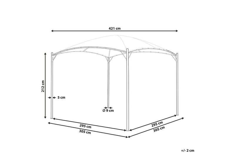 Trädgårdspergola Beliani Vomero Beige/svart Beige||Black - Hagemøbler - Solbeskyttelse - Pergola