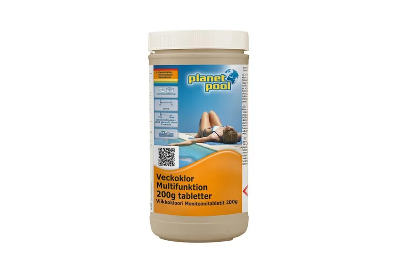 Vannpleie Planet Pool Uke-klor Multifunksjon 200g stykke 1 kg, 1 kg