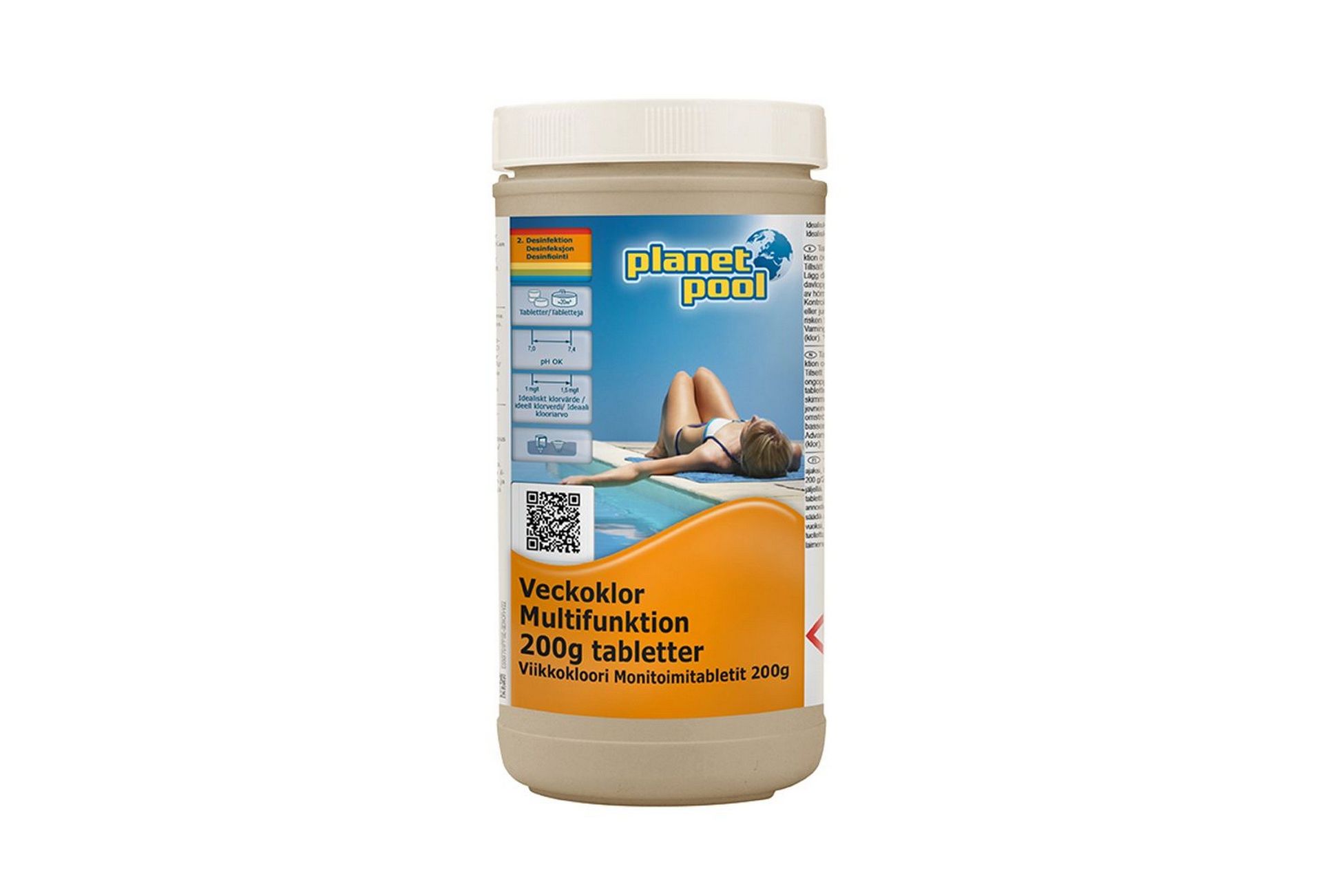 Vannpleie Planet Pool Uke-klor Multifunksjon 200g stykke 1 kg - 1 kg