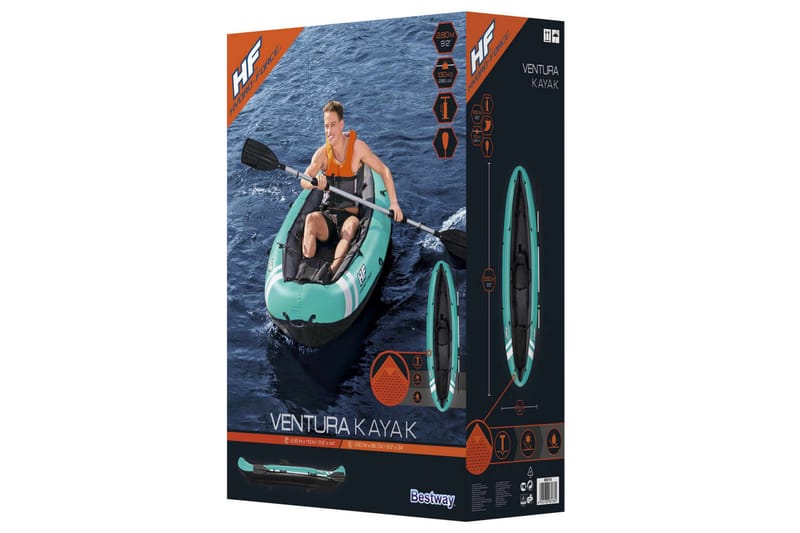 Bestway Hydro-Force Ventura Kajakk 280x86 cm - Blå - Sport & fritid - Friluftsliv - Kano & kayak