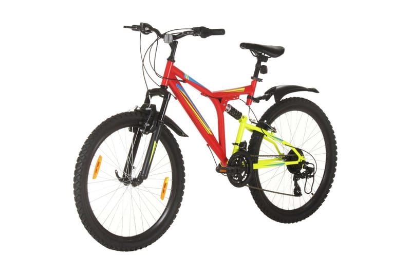 Terrengsykkel 21 trinn 26-tommers hjul 49 cm rød - Rød - Mountain bike