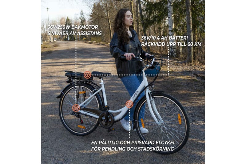Swoop Elsykkel Classic, Dame 28 - Svart - Husholdning - Rengjøring & klespleie - Støvsuger
