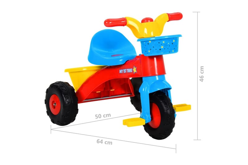 Trehjulssykkel for barn flerfarget - Flerfarget - Sport & fritid - Friluftsliv - Sykler