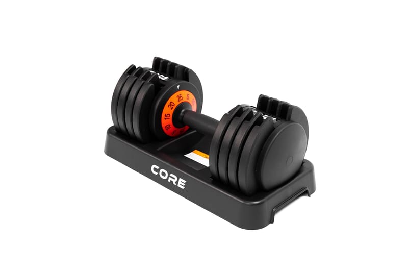 Core Justerbare Hantler 25 kg - Svart - Sport & fritid - Hjemmetrening - Vekter & vektstenger