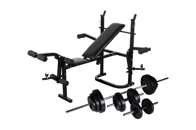 Vektbenk med vektstativ, vektstang og manualsett 30,5kg - Sport & fritid - Hjemmetrening - Vekter & vektstenger