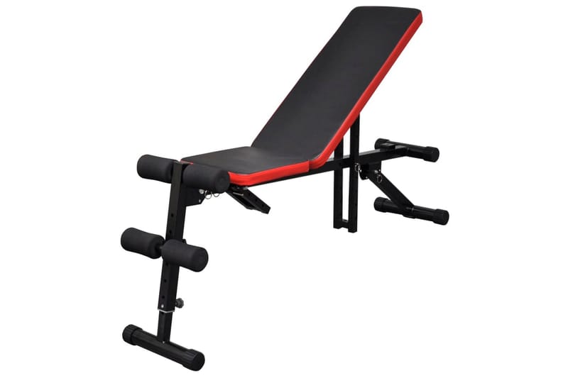 Justerbar situp-benk med vektstang og manualsett 60,5 kg - Crossfit utstyr - Vektstativ - Multigym