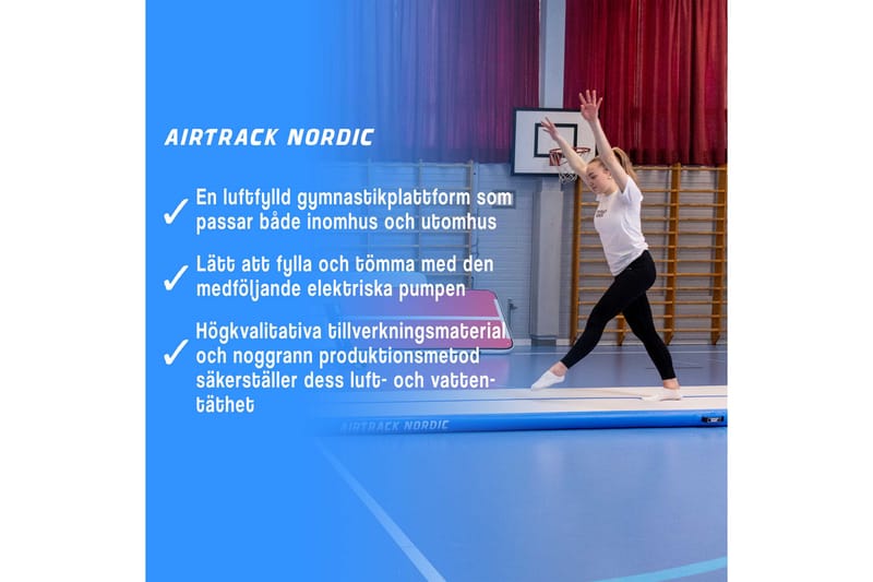 Airtrack Nordic Standard 8 m - Grön - Sport & fritid - Hjemmetrening - Treningsutstyr - Turnmatte & Airtrack