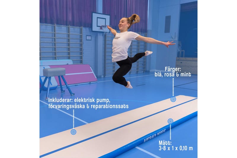 Airtrack Nordic Standard 8 m - Rosa - Sport & fritid - Hjemmetrening - Treningsutstyr - Turnmatte & Airtrack
