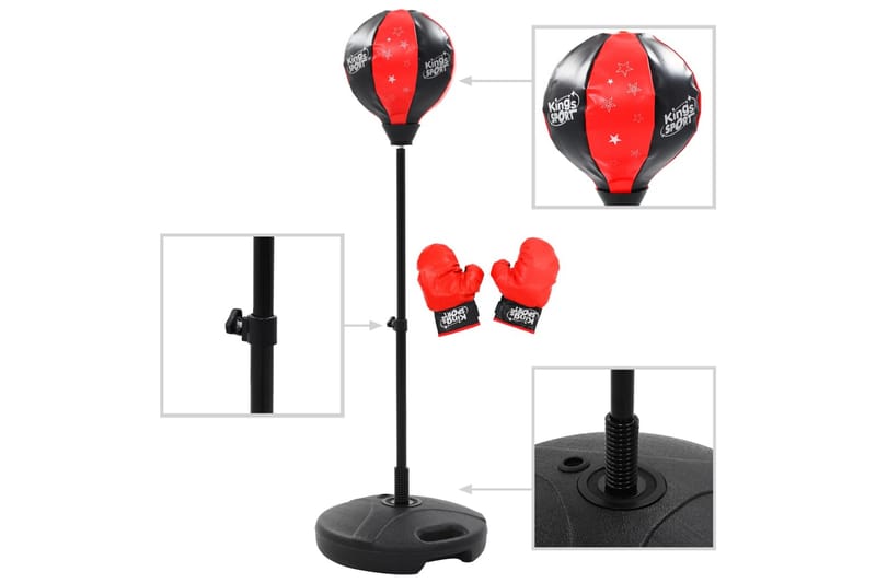 Bokseballsett for barn 87-120 cm - Rød - Sport & fritid - Hjemmetrening - Treningsutstyr - Boksesekk & treningspute