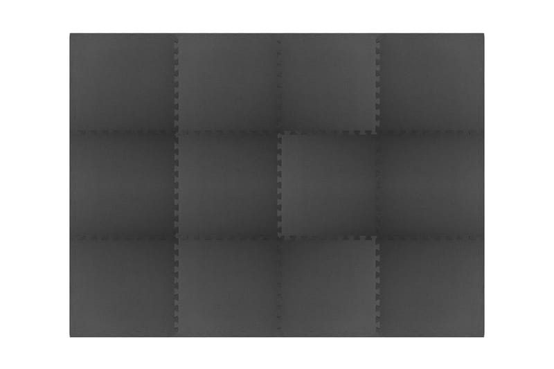 Gulvmatter 12 stk 4,32 ãŽ¡ EVA-skum svart - Sport & fritid - Hjemmetrening - Treningsutstyr - Treningsgulv & puslematte