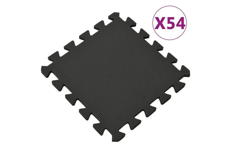 Gulvmatter 54 stk 4,86 ãŽ¡ EVA-skum svart - Sport & fritid - Hjemmetrening - Treningsutstyr - Treningsgulv & puslematte