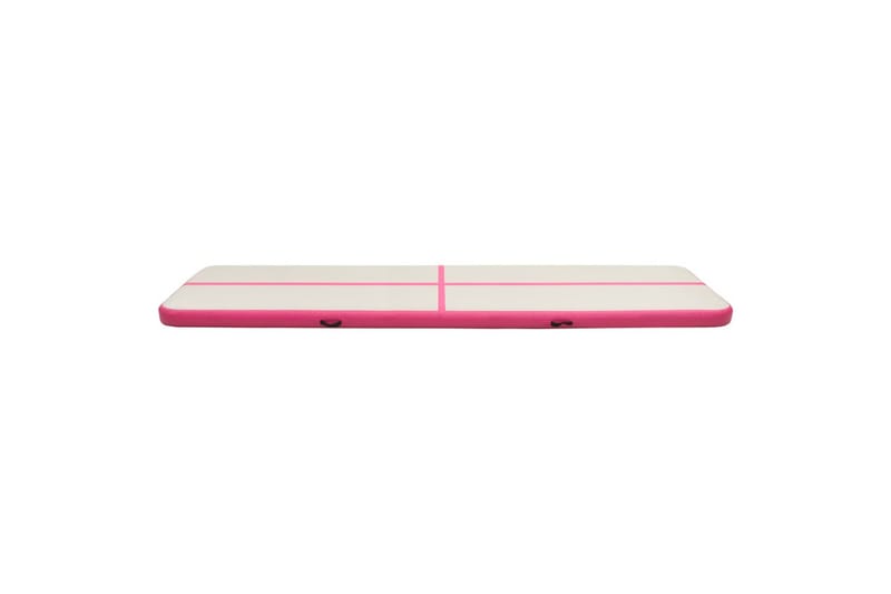 Oppblåsbar gymnastikkmatte med pumpe 800x100x20 cm PVC rosa - Treningsgulv & puslematte